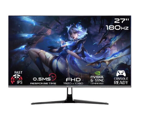 GAMEON GOPS27180IPS Pro Series 27" FHD, 180Hz, MPRT 0.5ms, HDMI 2.1, Fast IPS Gaming Monitor (Supports PS5) - Black