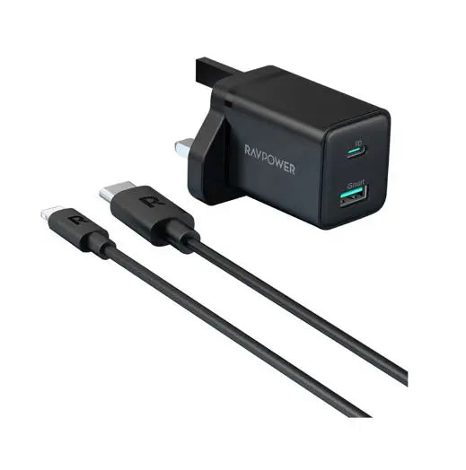 RAVPower RP-PC173 2-in-1 USB Charger Combo - Black