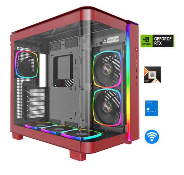 BIG Red AMD Ryzen 7 9800X3D RTX 5090 32GB GAMING PC Graphics Card