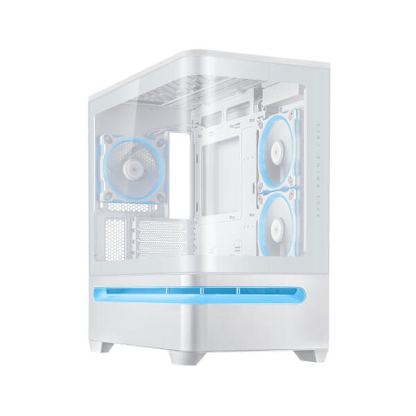 ASUS Prime AP202 Mid Tower Fornt & Left Side Tempered Glass Panel Case With 3 ARGB Fans - White