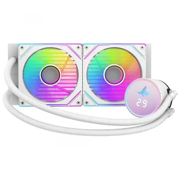SHARX JAWS J240DD 240mm AIO Liquid CPU Cooler With Dual ARGB Fans - White