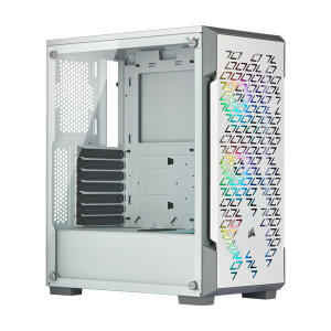 Corsair iCUE 220T RGB Airflow Tempered Glass Mid-Tower Smart Case - White PC Case