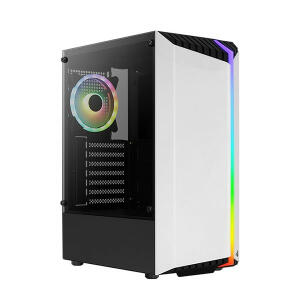 Aerocool Bionic RGB Mid Tower Tempered Glass Glass Edition Gaming Case - White PC Case