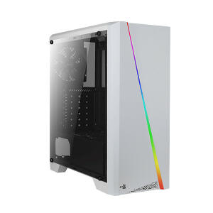 Aerocool Cylon Tempered Glass RGB ATX Mid Tower - White PC Case