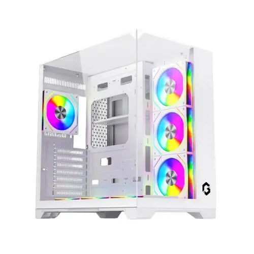 GAMEON Valkyrie I Series ATX Mid Tower Gaming Case - White (4 ARGB Fans Included)