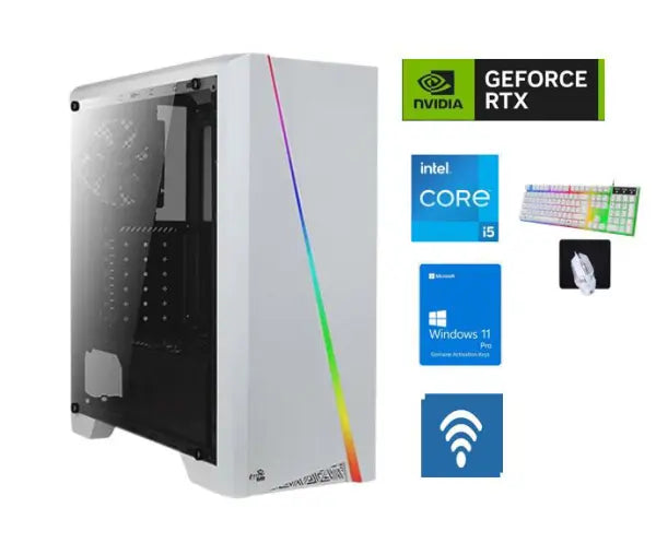 Blizzard SNOWFLAKE Gaming PC – Intel Core i5-12400F | RTX 3050 6GB + Peripherals Bundle