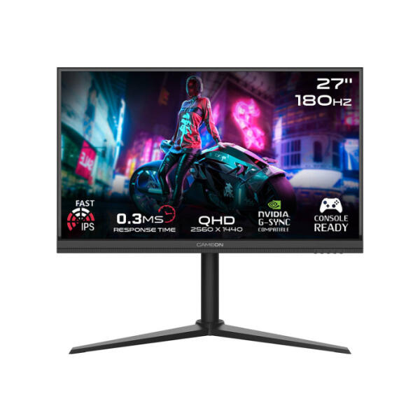 GAMEON GOM27QHD180IPS Midnight Pro Series 27" QHD, 180 Hz, MPRT 0.3 Ms, Fast IPS Gaming Monitor (Support PS5) - Black