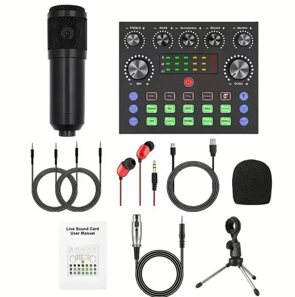 Professional DJ Mixer With Voice Changer & Effects, Sound Mixer Board For Live Streaming/Gaming