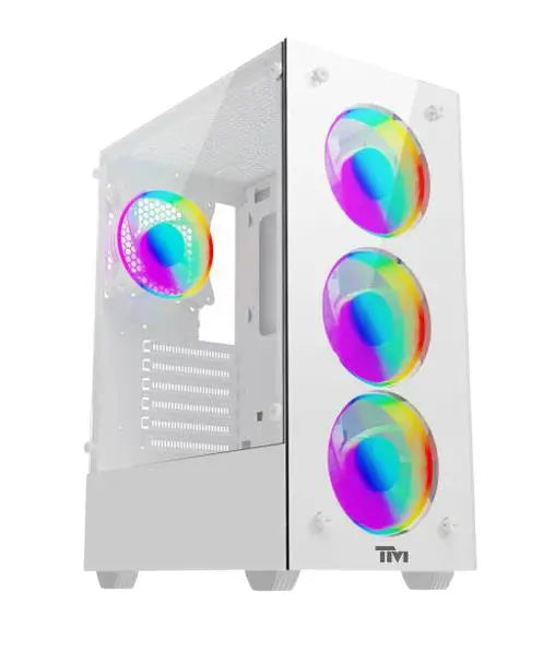 Twisted Minds Nova Mid Tower ATX Gaming Case 4 ARGB Fans - White (TM-NOVA-W)
