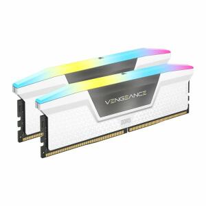 Corsair VENGEANCE RGB 32GB (2x16GB) DDR5 DRAM 5200MHz C40 Memory Kit - White