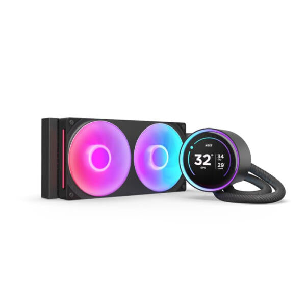 NZXT Kraken Elite 240 RGB - 240mm (2x120mm) AIO With 2.72 IPS LCD Liquid Cooler - Black