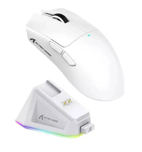 ATTACK SHARK X11 Wireless Gaming Mouse With Charging Dock - WHITE