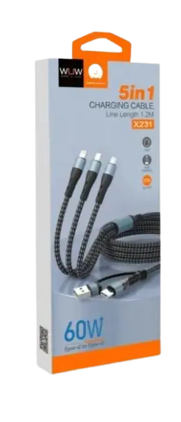 5 In1 WUW 60W 1.2M Charging Cable
