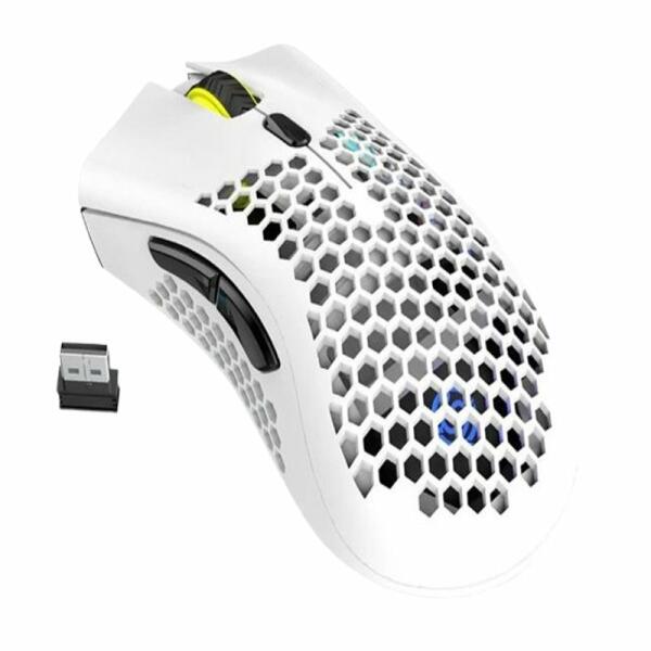 K-Snake BM600 7-keys Hollow Lightweight Wireless Charging RGB Colorful Gaming Mouse(Wireless BM600 WHITE