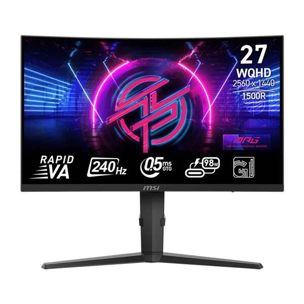MSI MAG 275CQRXF - 27 Inch WQHD 240Hz 0.5ms HDMI 2.0 Rapid VA Gaming Monitor - Black