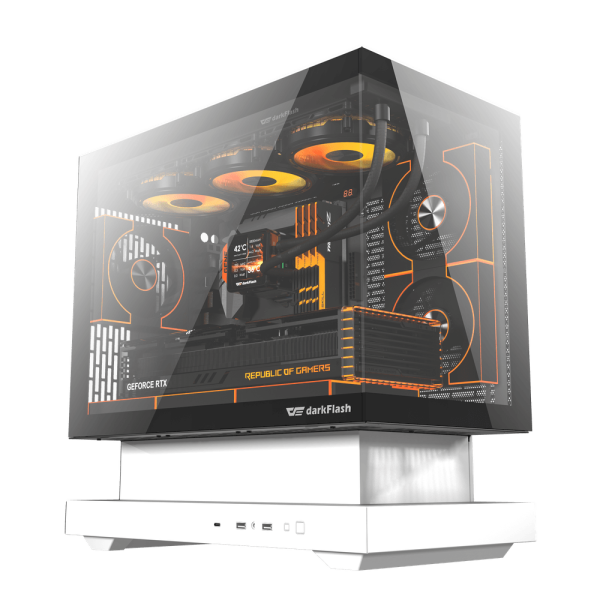 DarkFlash FLOATRON F1 M-ATX PC Case [6x1]- WHITE