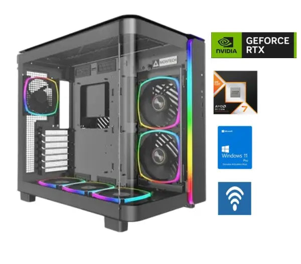 AMD Ryzen 7 7800X3D - AMD Radeon - RX 9070 XT Steel 16GB GAMING PC Graphics Card
