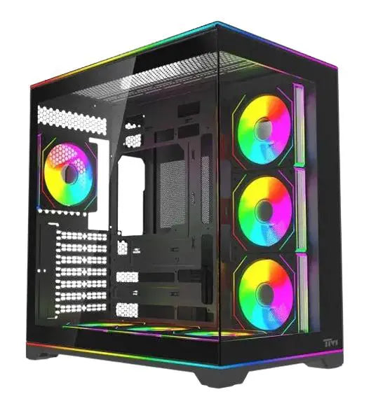 Twisted Minds RAMPAGE Gaming Case Mid Tower - Black (7ARGB Fans Included) TM-RAMPAGE-B