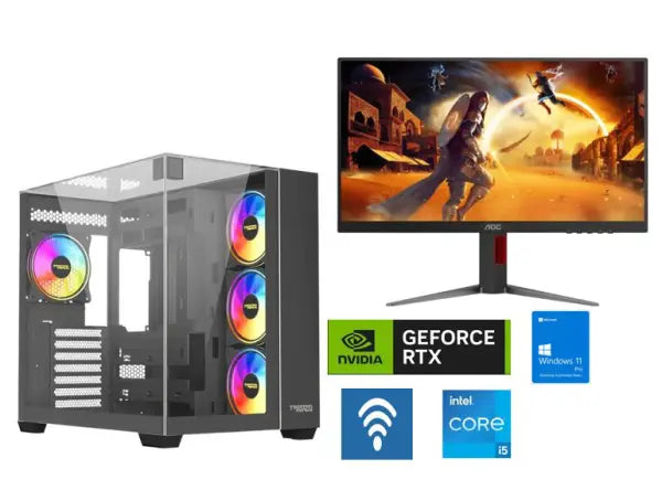 TEUCER I5-14th RTX 5060 Ti 8GB Gaming PC With Monitor