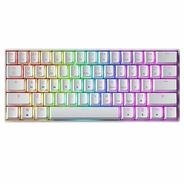 Dk61E 61-Key RGB Mechanical Gaming Keyboard Wired - White ZD2