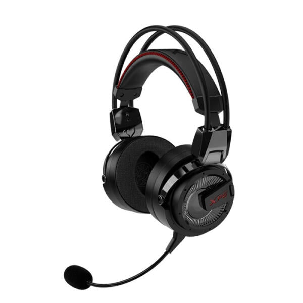 Xpg Precog Analog 3.5MM Ergonomic Cushions Rotatable Ear Cup Gaming Headset With Detachable Mic Hybrid Electrostatic Gaming Wired Black