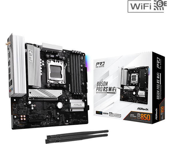 01-main Asrock Pro Series B850M Pro RS Wifi PCIe 5.0 Gaming MotherBoard - الصورة 1