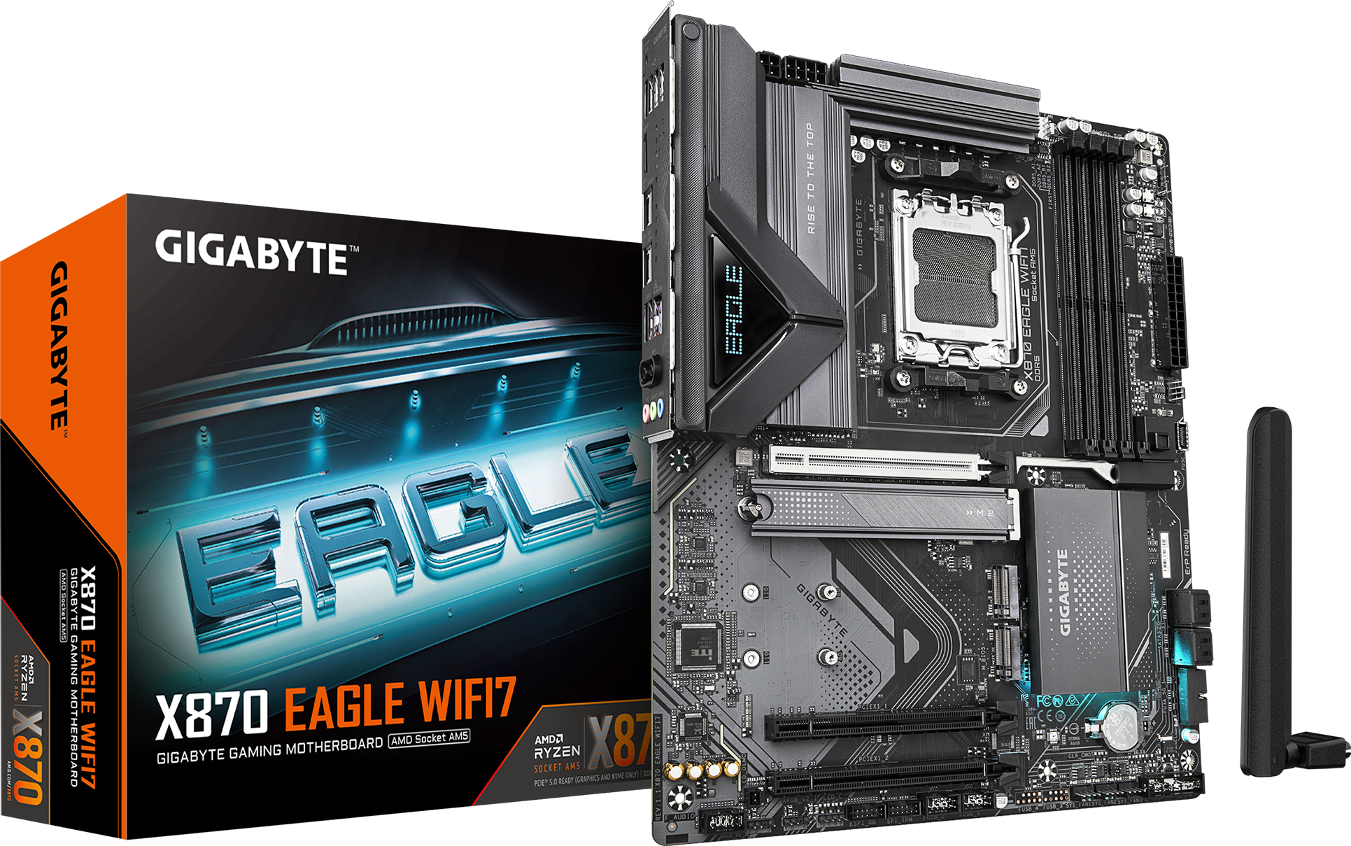 01-official Gigabyte X870 EAGLE WIFI7 1.1 DDR5 Motherboard - Black - الصورة 1