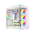Twisted Minds RAMPAGE Gaming Case Mid Tower - White - TM-RAMPAGE-W (7ARGB Fans Included)