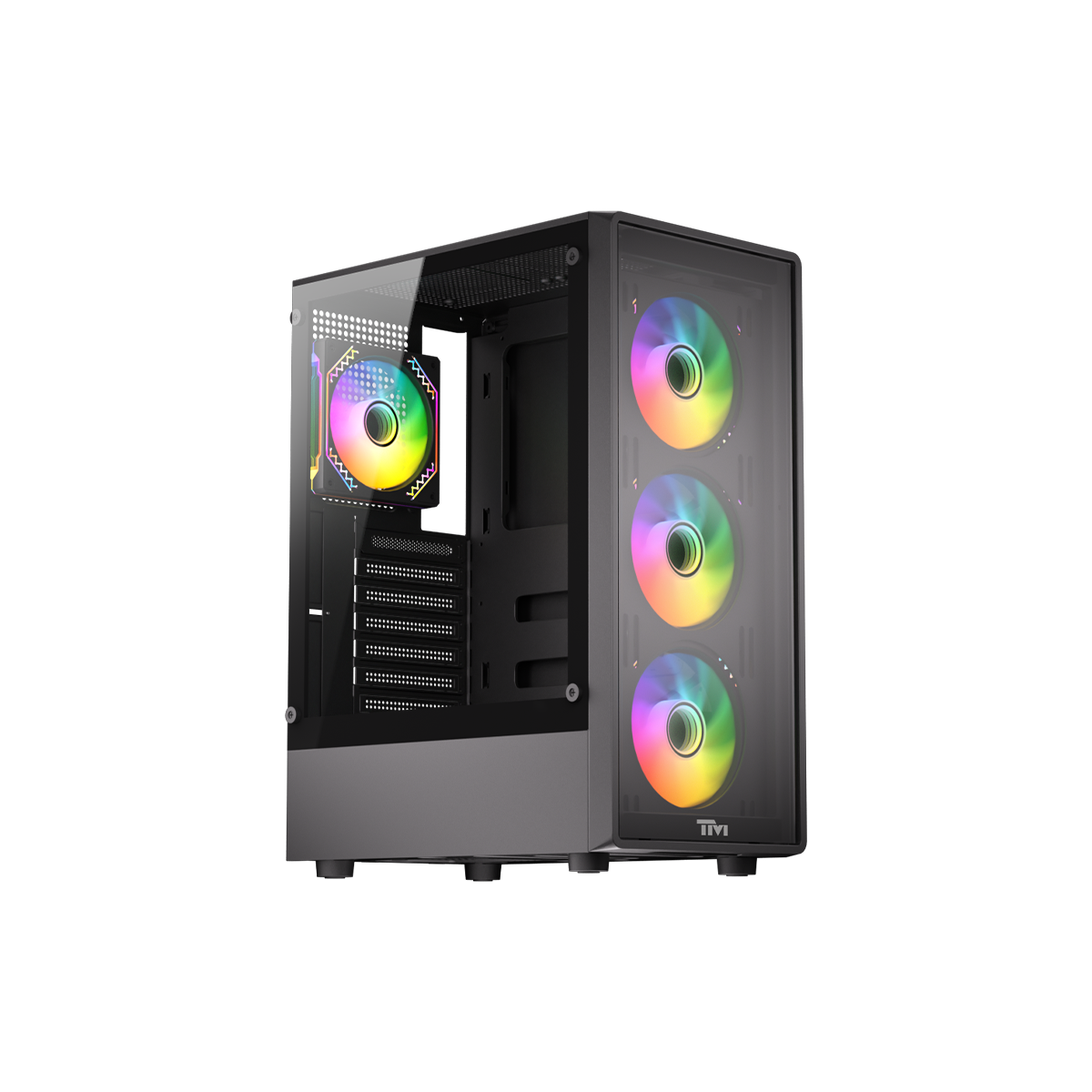 01-official Twisted Minds PHANTOM Gaming Case Mid Tower - Black (4 ARGB Fans Included) TM-PHANTOM-B - الصورة 1