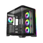 Twisted Minds Flux Mid Tower Gaming Case, ATX PC Case With ARGB Lighting & Advanced Cooling Support, Black (7ARGB Fans Included)