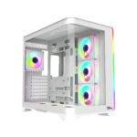 Twisted Minds FLUX Gaming Case Mid Tower - White - TM-FLUX-W (7ARGB Fans Included)