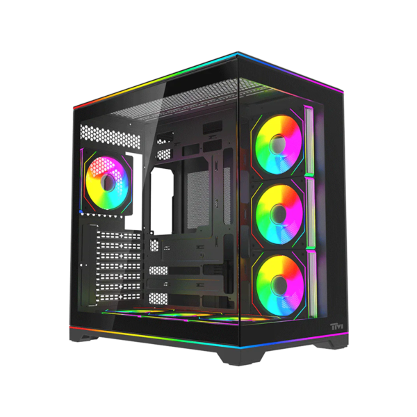 Twisted Minds RAMPAGE Gaming Case Mid Tower - Black (7ARGB Fans Included) TM-RAMPAGE-B