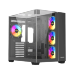 Twisted Minds Warden Rider Tempered Glass ATX Mid Tower Gaming Case - Black (3 ARGB Fans Included)