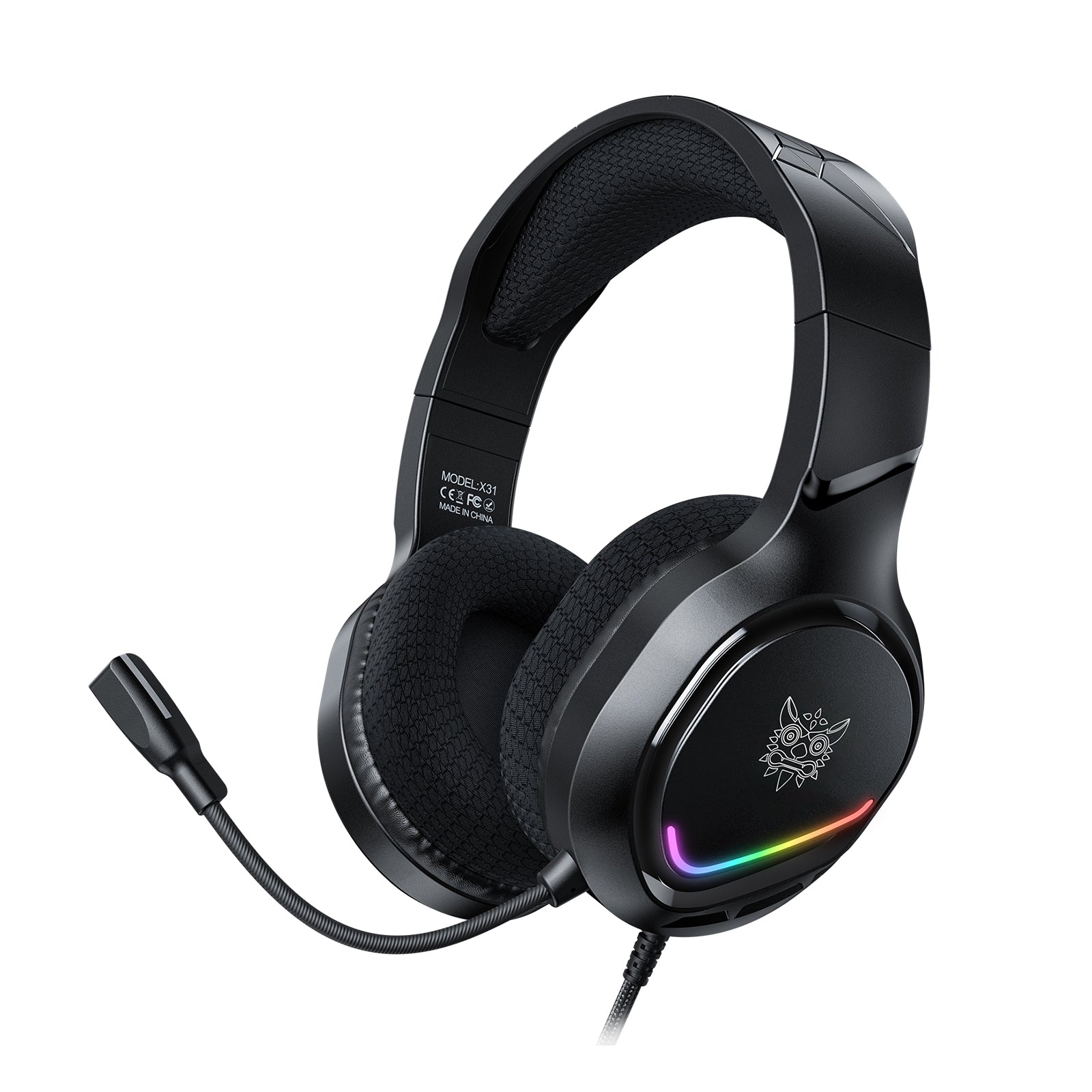 01-official-onikuma-x31-black-hero ONIKUMA X31 Head Mounted Gaming Wired Earphones - الصورة 1