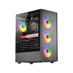 ⁦Twisted Minds PHANTOM Gaming Case Mid Tower - Black (4 ARGB Fans Included) TM-PHANTOM-B⁩ - الصورة ⁦2⁩