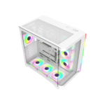 ⁦Twisted Minds FLUX Gaming Case Mid Tower - White - TM-FLUX-W (7ARGB Fans Included)⁩ - الصورة ⁦2⁩