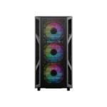 ⁦GameOn Trident IV-M PowerForge Series Mid Tower Gaming Case With 750W Power Supply Pre-Installed (4 ARGB Fans Included) - Black⁩ - الصورة ⁦2⁩