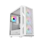⁦GameOn Trident IV-A PowerForge Series Mid Tower Gaming Case With 750W Power Supply Pre-Installed (4 ARGB Fans Included) - White⁩ - الصورة ⁦2⁩