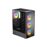 ⁦Twisted Minds PHANTOM Gaming Case Mid Tower - Black (4 ARGB Fans Included) TM-PHANTOM-B⁩ - الصورة ⁦3⁩