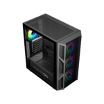 ⁦GameOn Trident IV-M PowerForge Series Mid Tower Gaming Case With 750W Power Supply Pre-Installed (4 ARGB Fans Included) - Black⁩ - الصورة ⁦3⁩