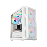 ⁦GameOn Trident IV-A PowerForge Series Mid Tower Gaming Case With 750W Power Supply Pre-Installed (4 ARGB Fans Included) - White⁩ - الصورة ⁦3⁩