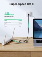 ⁦UGreen CAT8 Ethernet Network Cable – 3m High-Speed 40Gbps 2000MHz Shielded Round Braided – Modular Plugs⁩ - الصورة ⁦3⁩