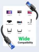 ⁦UGreen CAT8 Ethernet Network Cable – 3m High-Speed 40Gbps 2000MHz Shielded Round Braided – Modular Plugs⁩ - الصورة ⁦4⁩