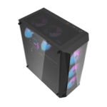 ⁦DarkFlash DK352 Plus ATX Mid Tower Front Panel Tempered Glass Side Panel Case With 4 ARGB Fans - DARK⁩ - الصورة ⁦8⁩