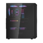 ⁦DarkFlash DK352 Plus ATX Mid Tower Front Panel Tempered Glass Side Panel Case With 4 ARGB Fans - DARK⁩ - الصورة ⁦2⁩