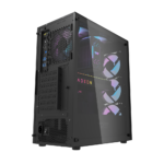 ⁦DarkFlash DK352 Plus ATX Mid Tower Front Panel Tempered Glass Side Panel Case With 4 ARGB Fans - DARK⁩ - الصورة ⁦3⁩