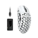 Attack Shark R5 Ultra Carbon Fiber Tri-Mode Wireless (BT/2.4G Wireless/Wired) 8K PAW3950MAX Gaming Mouse - White