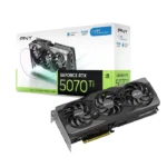 ⁦PNY Triple Fan Nvidia GeForce RTX 5070 Ti 16GB Overclocked Graphics Card - Black⁩ - الصورة ⁦2⁩