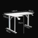 ⁦Cougar RGB R Gaming Desk (Left Side) 140 x 60 x 100 cm - White⁩ - الصورة ⁦3⁩