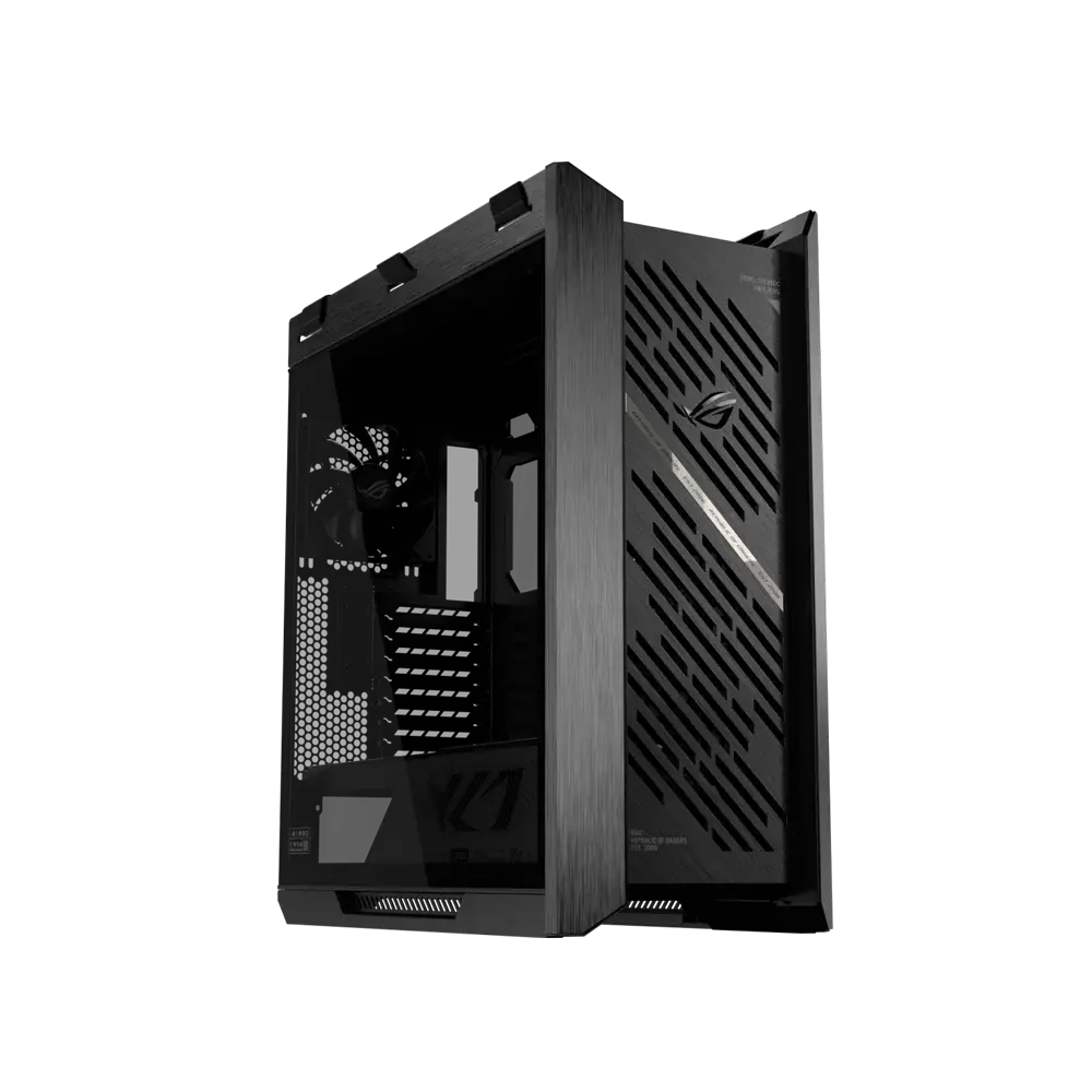 117878385056a9040291911a1_85009192_c_010101-000000-020202.webp ASUS Strix Helios II GX601S Mid Tower Computer Case, 4x 140mm Pre-Installed Fans, Up to 420mm Radiator & 7x Fan Support-Black - الصورة 1